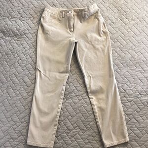 Chico's So Slimming Skinny Jeans Stretch Waist Beige Sz 00